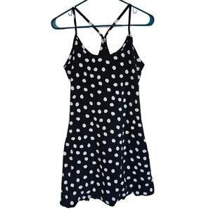 Outdoor Voices Dress Black White Polka Dot Athletic Racerback Sleeveless Small
